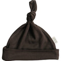 Brown Ribbed Bamboo Newborn Knot Hat
