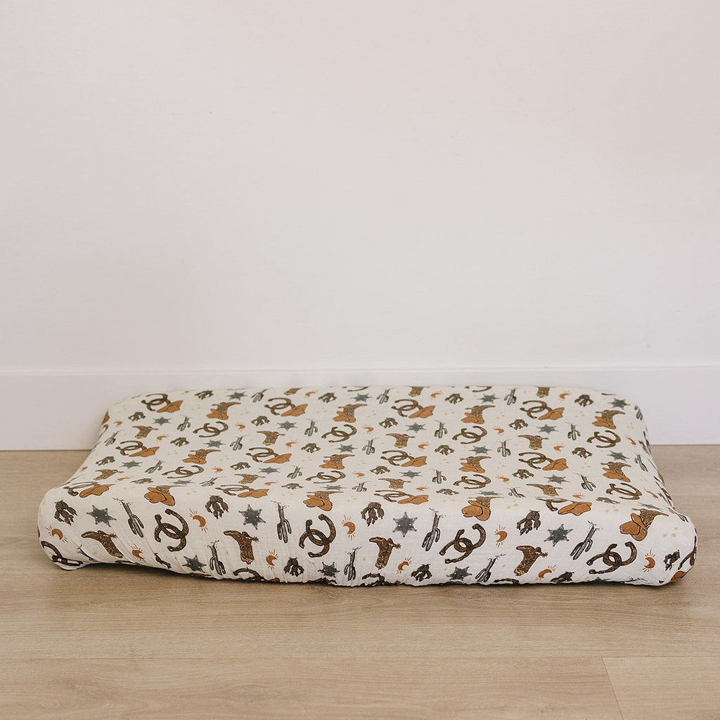 Outlaw Cowboy Muslin Changing Pad Cover