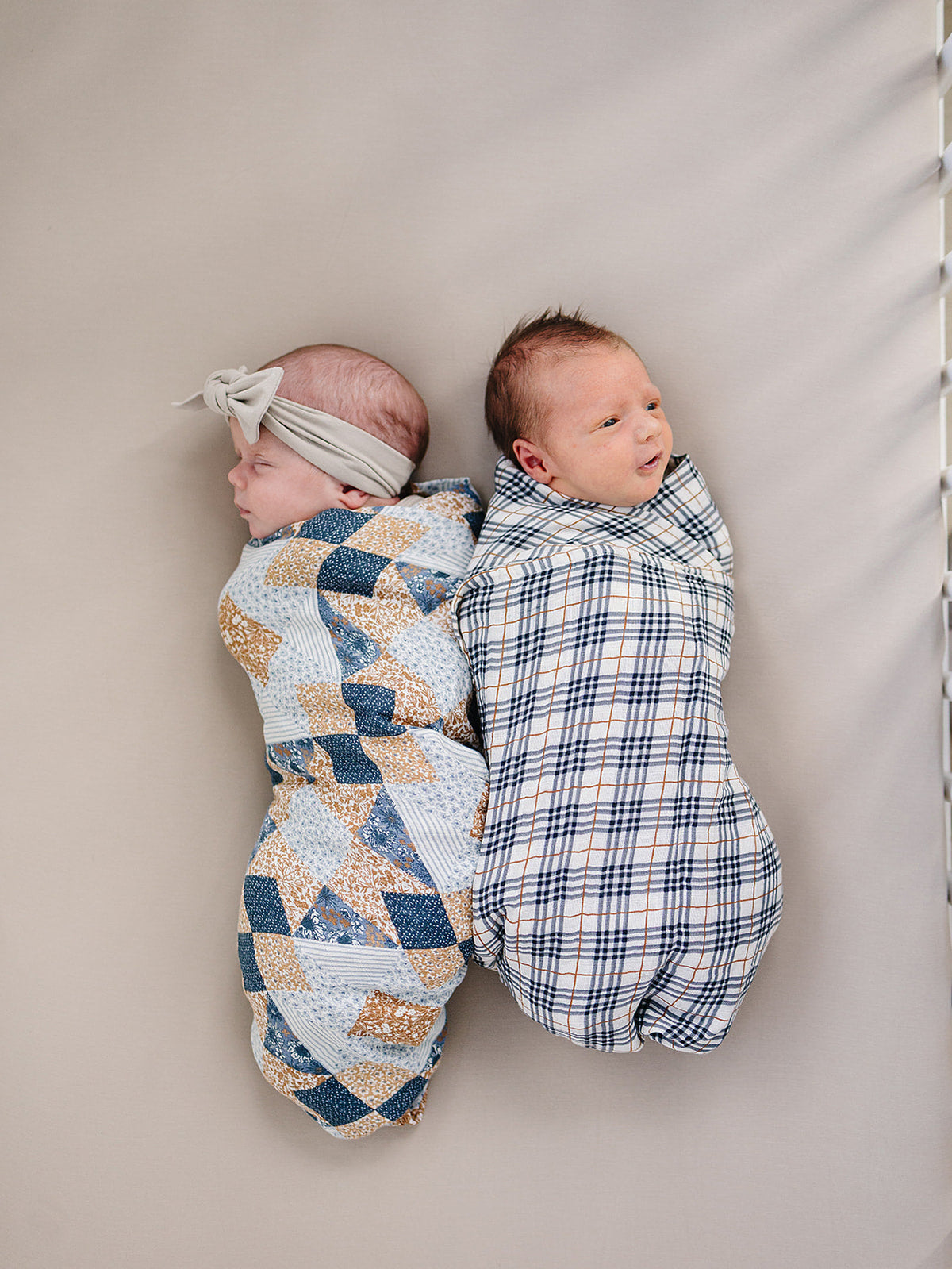 Vintage Plaid Muslin Swaddle Blanket