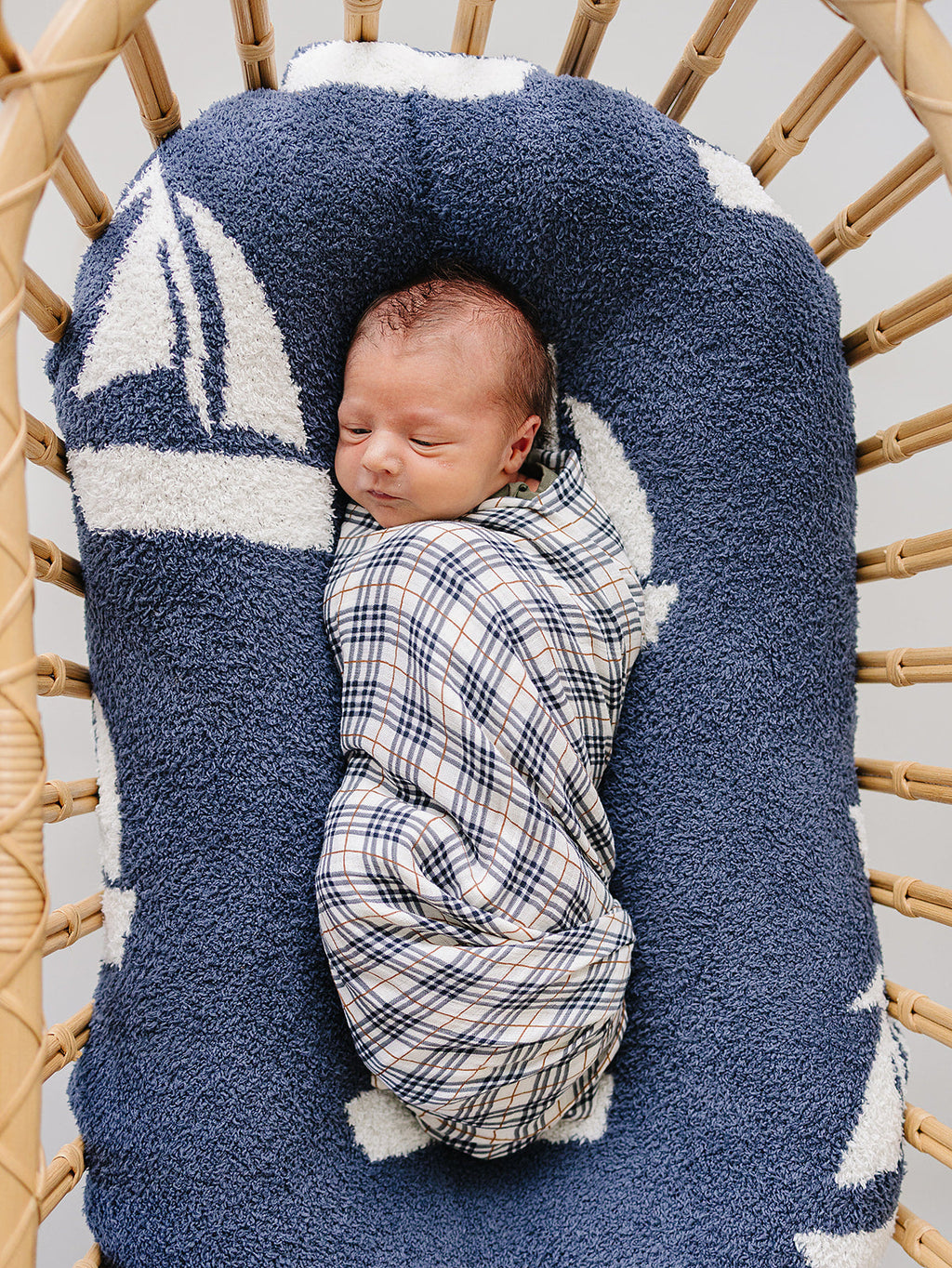 Vintage Plaid Muslin Swaddle Blanket