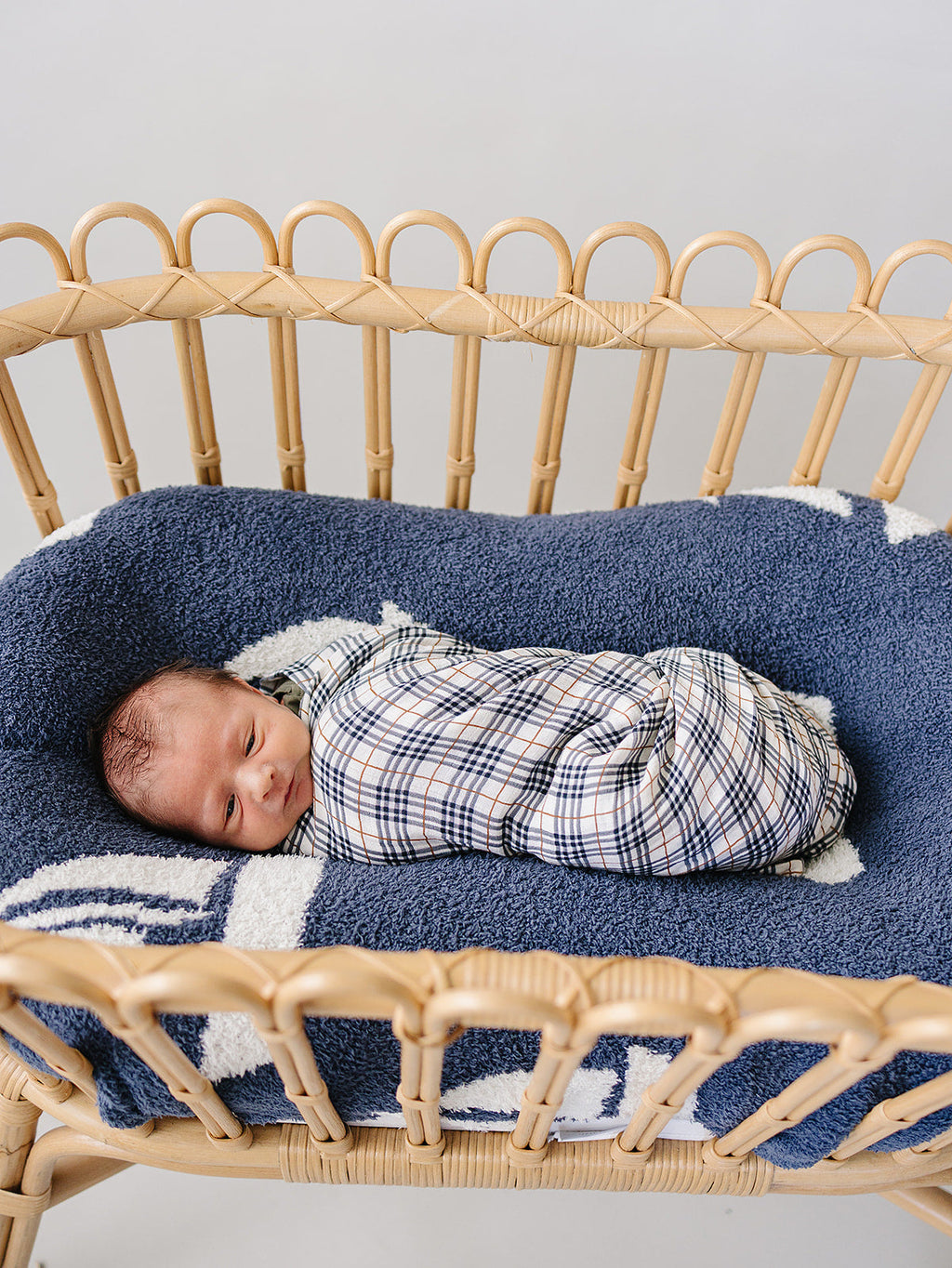 Vintage Plaid Muslin Swaddle Blanket