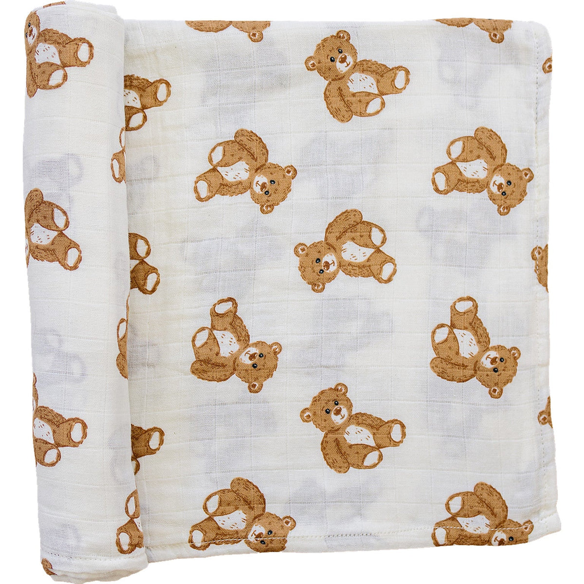 Teddy Bear Muslin Swaddle Blanket